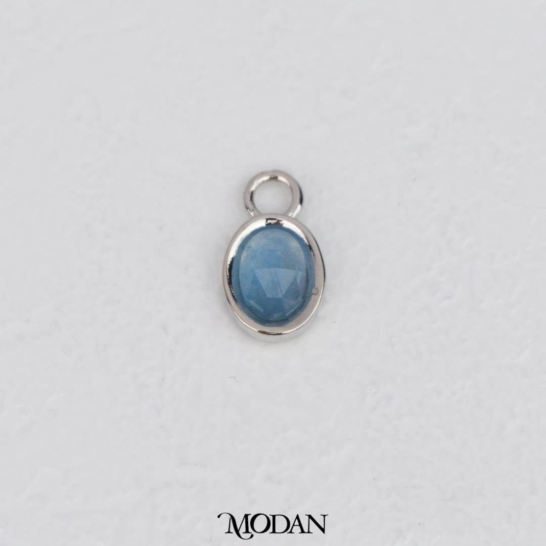 Gold Oval Colorful Natural Gemstones Charm DIY Charm Liontin Batuan Alam Oval Warna-Warni Hypoallergenic Gold Filled
