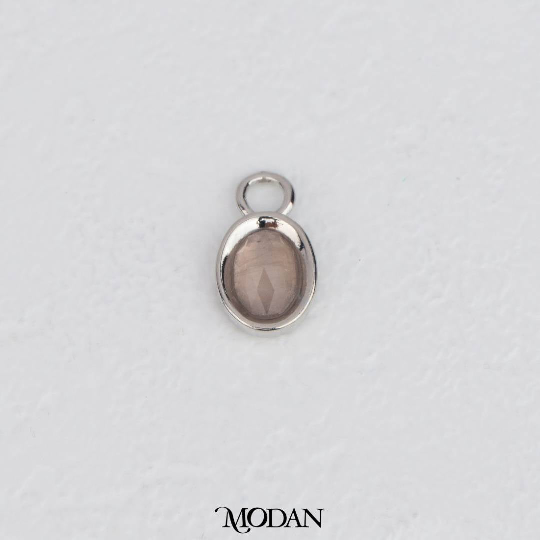 Gold Oval Colorful Natural Gemstones Charm DIY Charm Liontin Batuan Alam Oval Warna-Warni Hypoallergenic Gold Filled