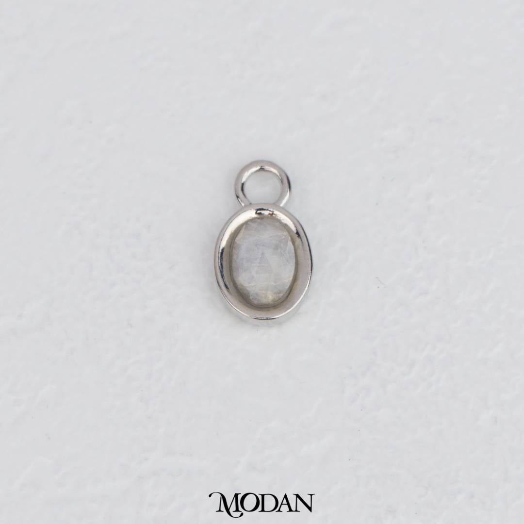Gold Oval Colorful Natural Gemstones Charm DIY Charm Liontin Batuan Alam Oval Warna-Warni Hypoallergenic Gold Filled