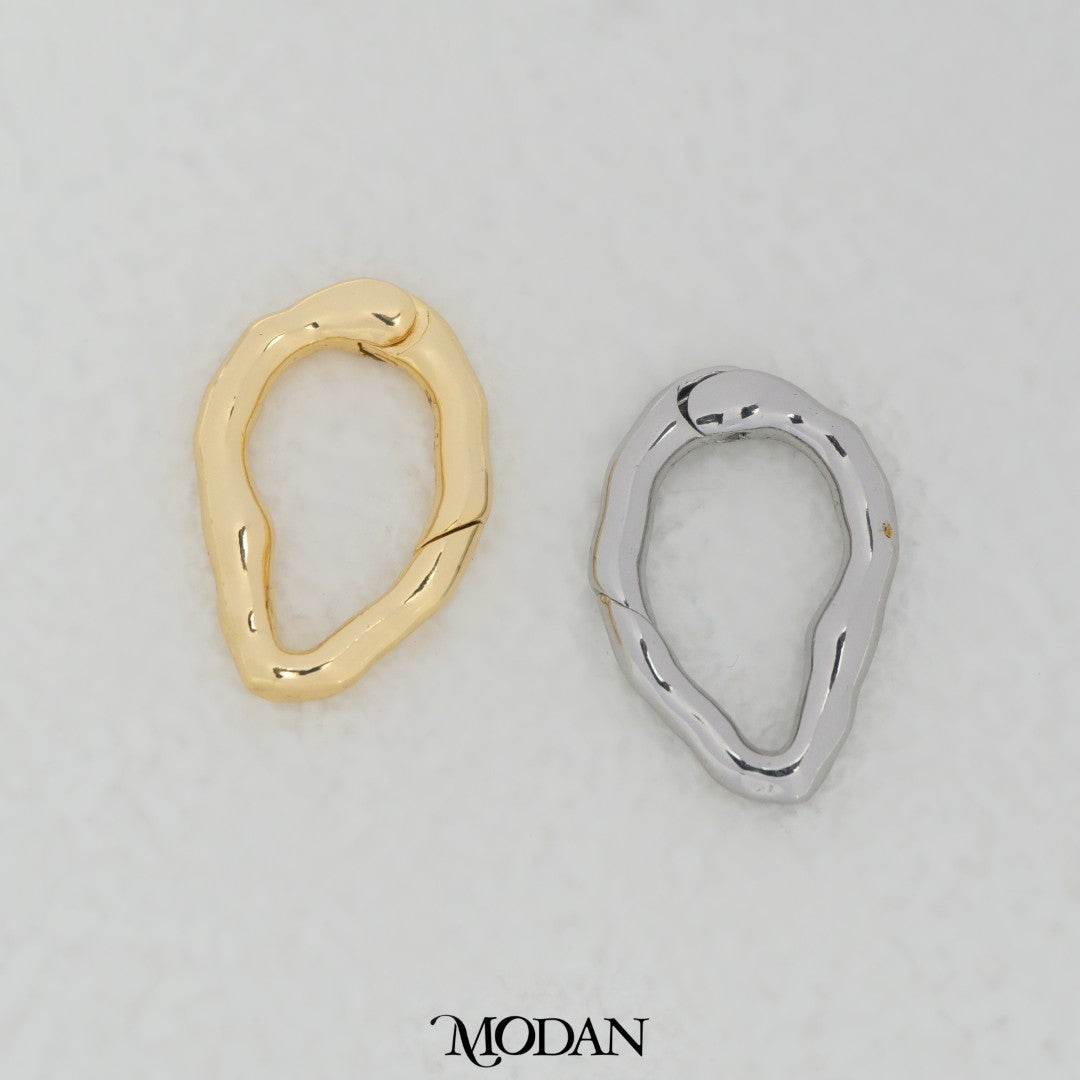 Irregular Oval Push Clasp DIY Pengait Oval Tidak Beraturan Hypoallergenic Gold Filled
