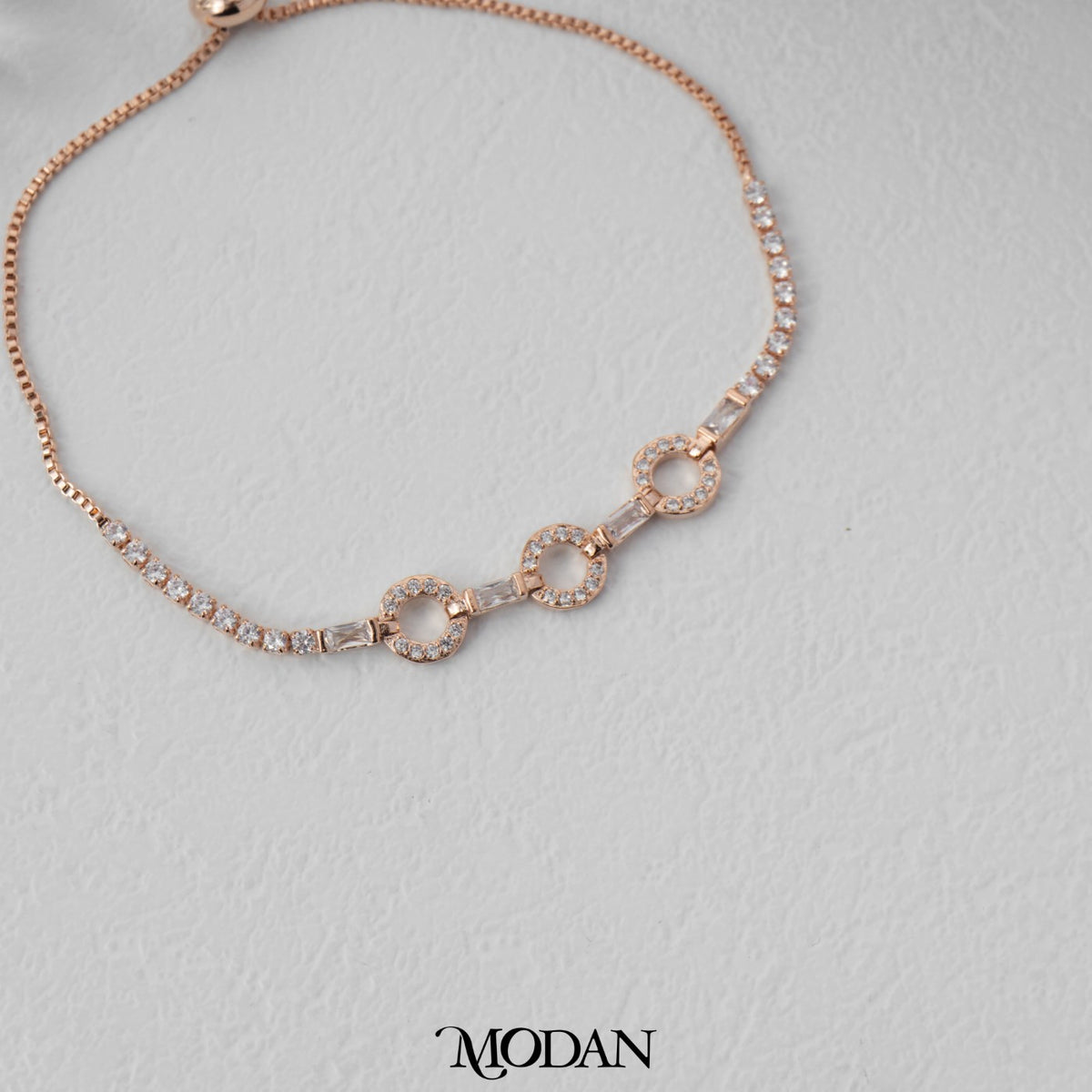 Sparkling Triple Linked Adjustable Bracelet Gelang Serut Hypoallergenic Gold Plated