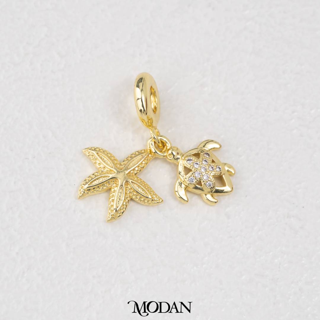 Starfish & Turtle Ocean DIY Pendant Liontin Bintang Laut & Penyu Hypoallergenic Gold Filled