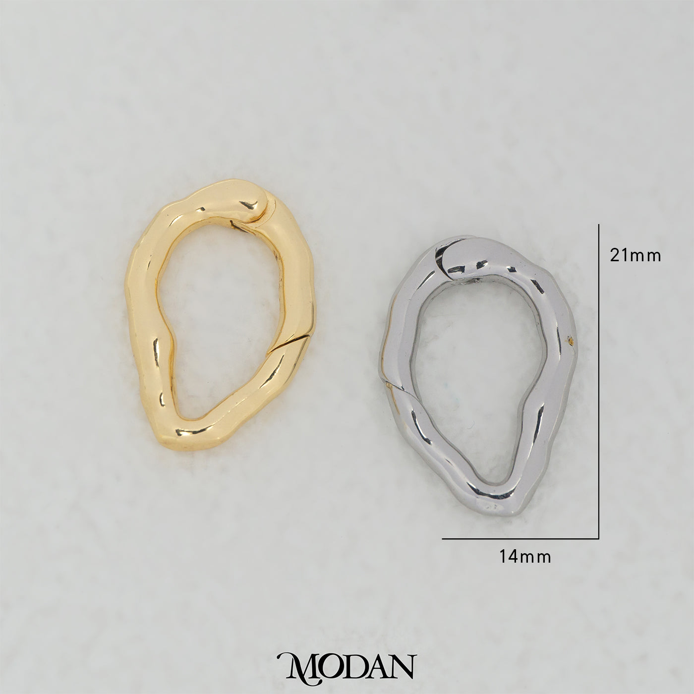 Irregular Oval Push Clasp DIY Pengait Oval Tidak Beraturan Hypoallergenic Gold Filled
