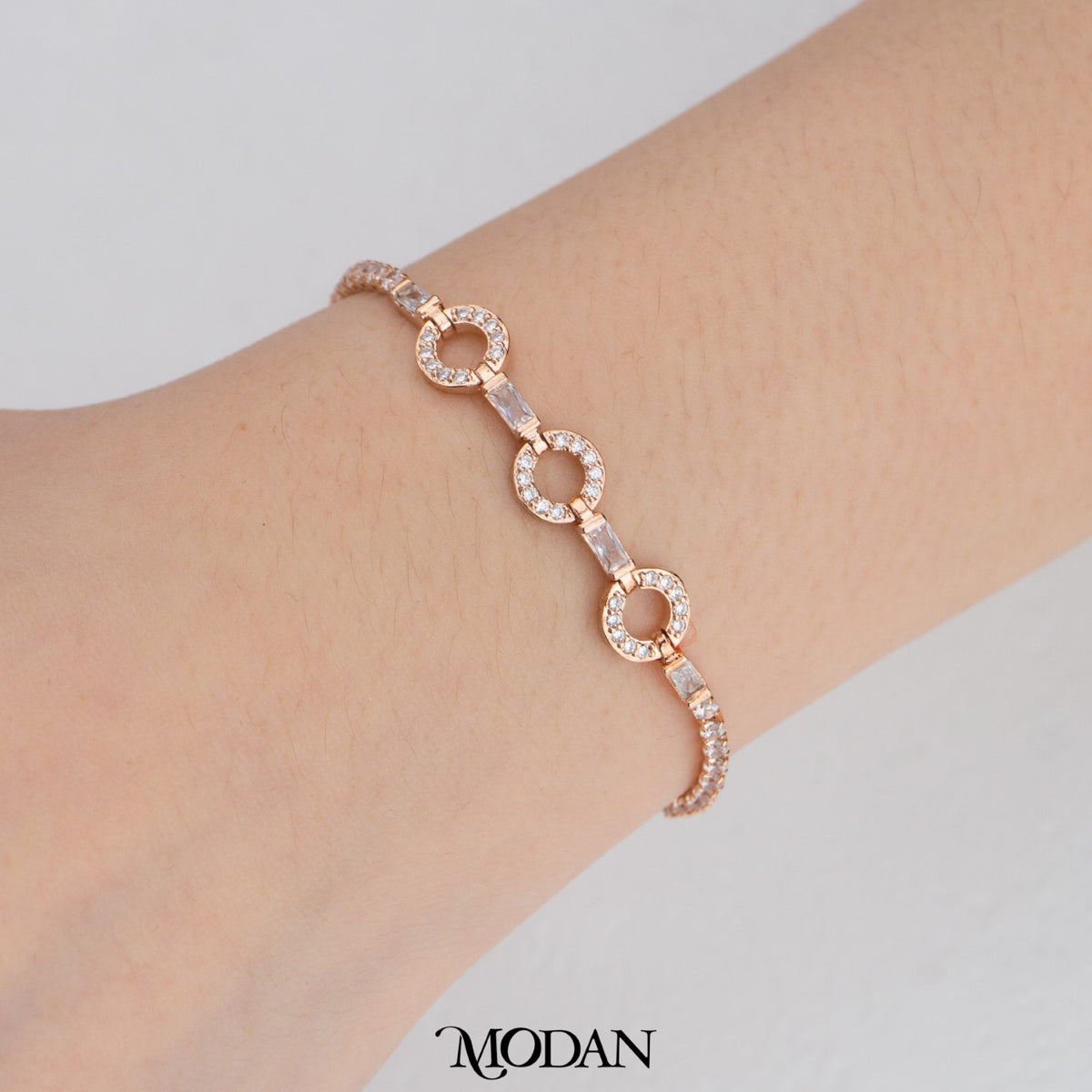 Sparkling Triple Linked Adjustable Bracelet Gelang Serut Hypoallergenic Gold Plated