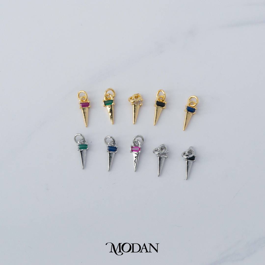 Colorful Mini Triangle Add on Charm DIY Charm Liontin Segitiga Berlian Hypoallergenic Gold Filled