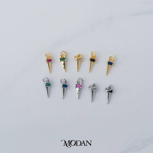 Colorful Mini Triangle Add on Charm DIY Charm Liontin Segitiga Berlian Hypoallergenic Gold Filled
