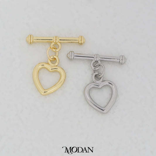 Heart Toggle Clasp DIY Necklace Closure Pengait Gelang Hati Hypoallergenic Gold Filled