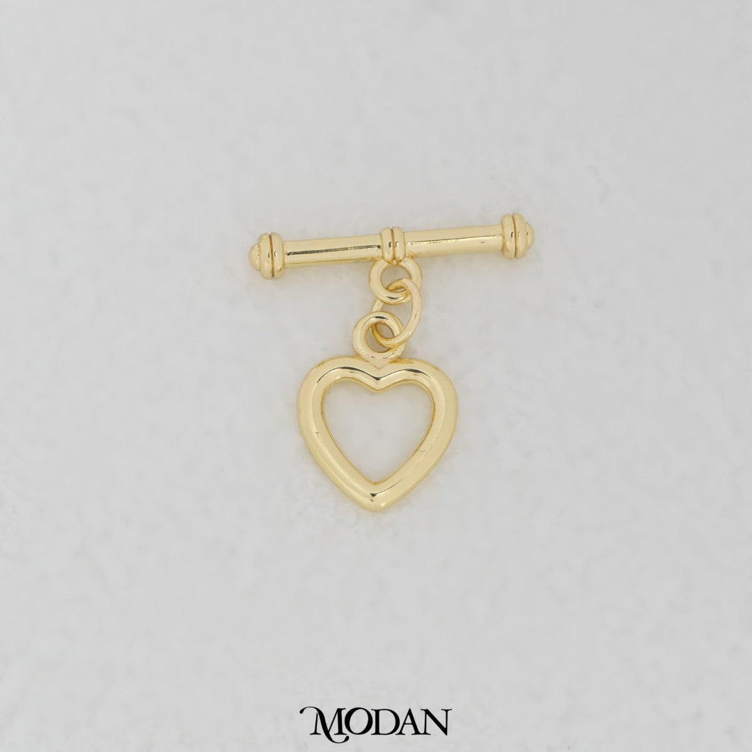 Heart Toggle Clasp DIY Necklace Closure Pengait Gelang Hati Hypoallergenic Gold Filled