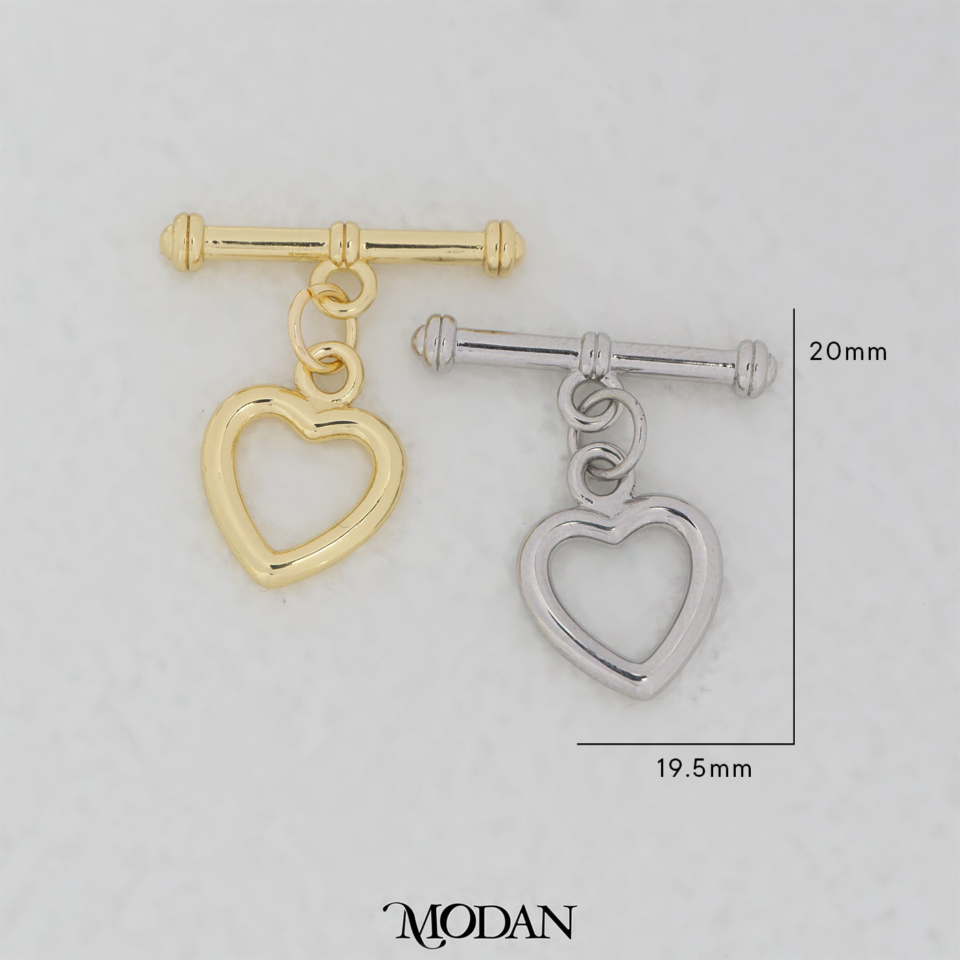 Heart Toggle Clasp DIY Necklace Closure Pengait Gelang Hati Hypoallergenic Gold Filled