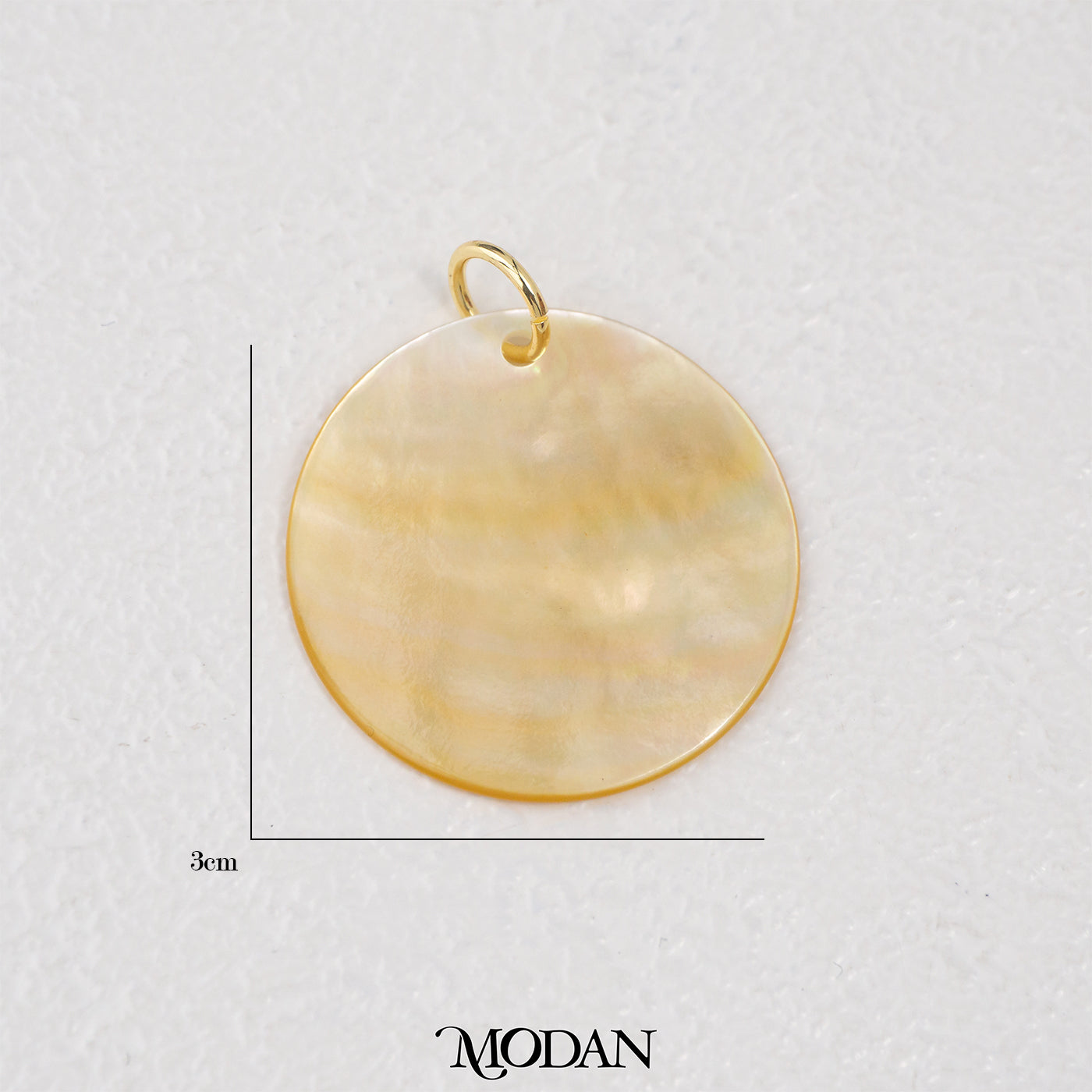Golden Round Flat Mother Of Pearl DIY Pendant Liontin Klasik Bulat MOP Hypoallergenic Gold Filled