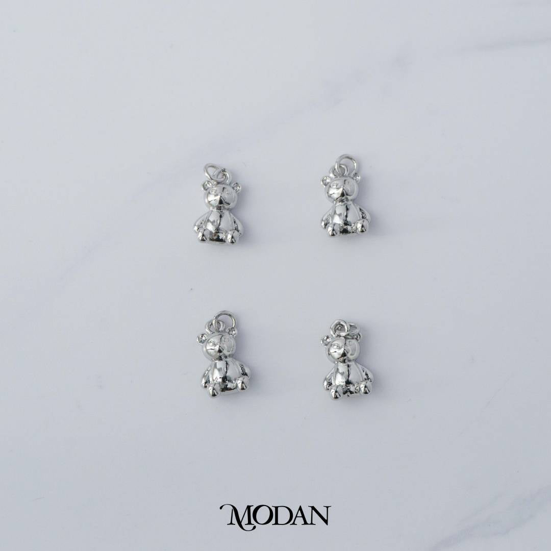 Plain Teddy Bear Charm DIY Charm Liontin Anak Beruang Hypoallergenic Gold Filled