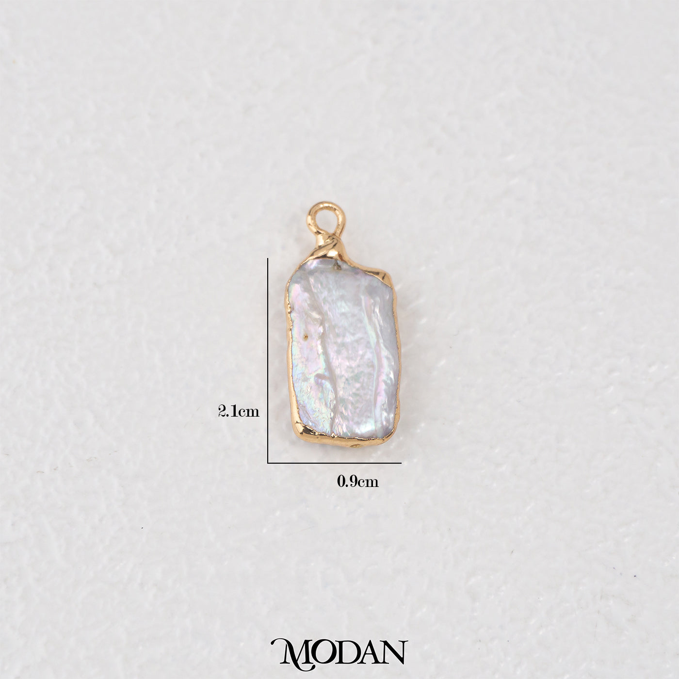 Rectangular Abstract Freshwater Pearl Irregular DIY Pendant Liontin Mutiara Air Tawar Hypoallergenic Gold Filled