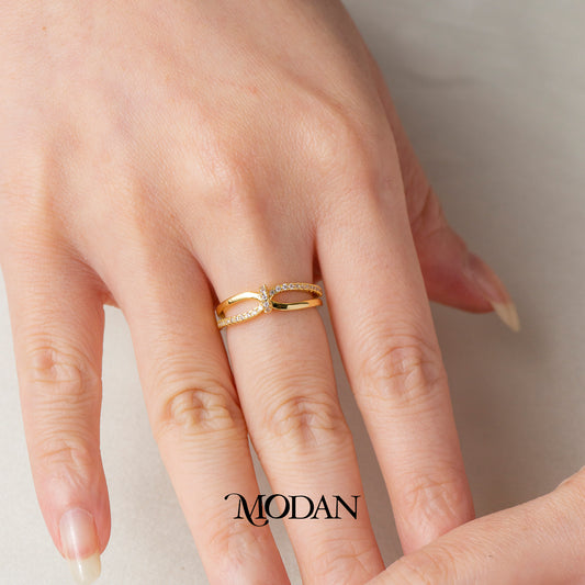 Elegant Infinity Knot Promise Ring Cincin Simpul Ikatan Elegan Hypoallergenic Gold Plated