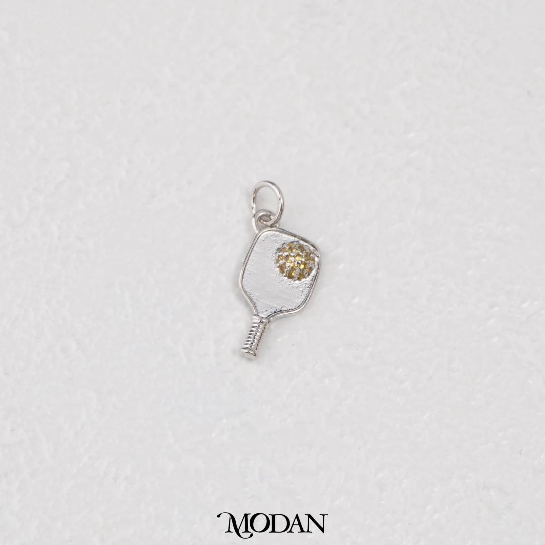Pickleball Racket Sport Charm DIY Pendant Liontin Olahraga Raket Hypoallergenic Gold Filled