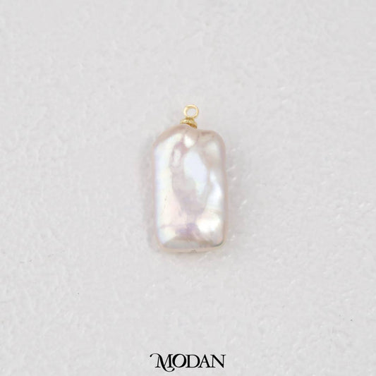 Rectangular Abstract Freshwater Pearl DIY Pendant Liontin Mutiara Air Tawar Hypoallergenic Gold Filled