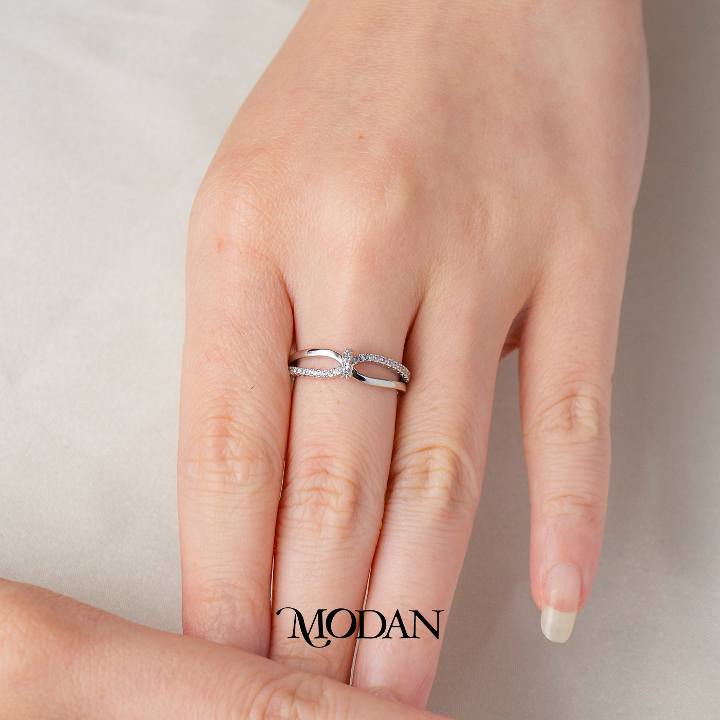 Elegant Infinity Knot Promise Ring Cincin Simpul Ikatan Elegan Hypoallergenic Gold Plated