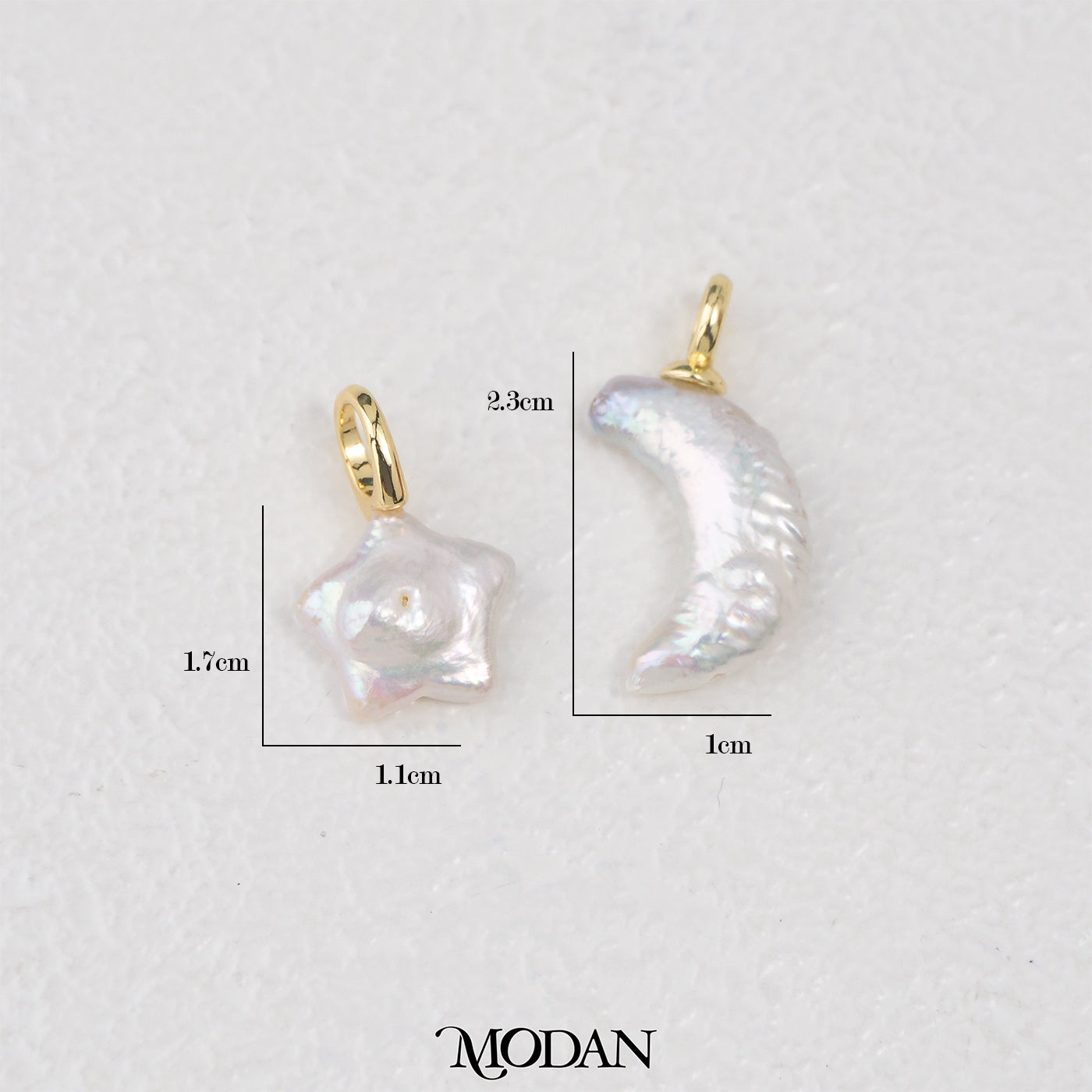 Star Shaped Freshwater Pearl Charm DIY Pendant Liontin Bintang Mutiara Air Tawar Hypoallergenic Gold Filled
