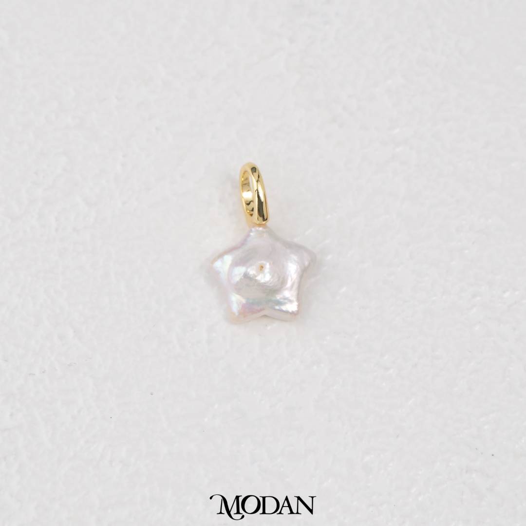 Star Shaped Freshwater Pearl Charm DIY Pendant Liontin Bintang Mutiara Air Tawar Hypoallergenic Gold Filled