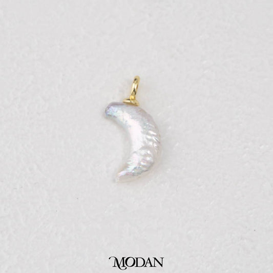 Moon Shaped Freshwater Pearl Charm DIY Pendant Liontin Bulan Mutiara Air Tawar Hypoallergenic Gold Filled