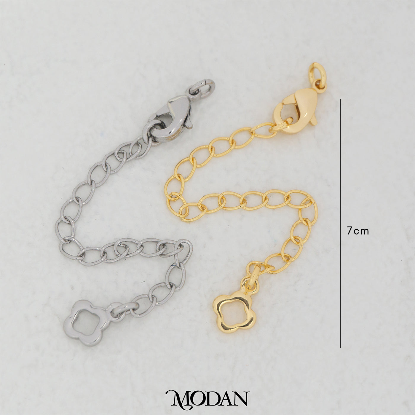 (70mm) Flower Extender Chain with Lobster Clasp DIY Rantai Tambahan Kalung/Gelang DIY Hypoallergenic Gold Filled