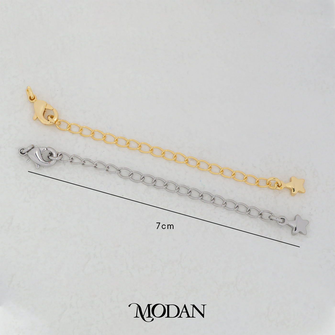(70mm) Star Extender Chain with Lobster Clasp DIY Rantai Tambahan Kalung/Gelang DIY Hypoallergenic Gold Filled