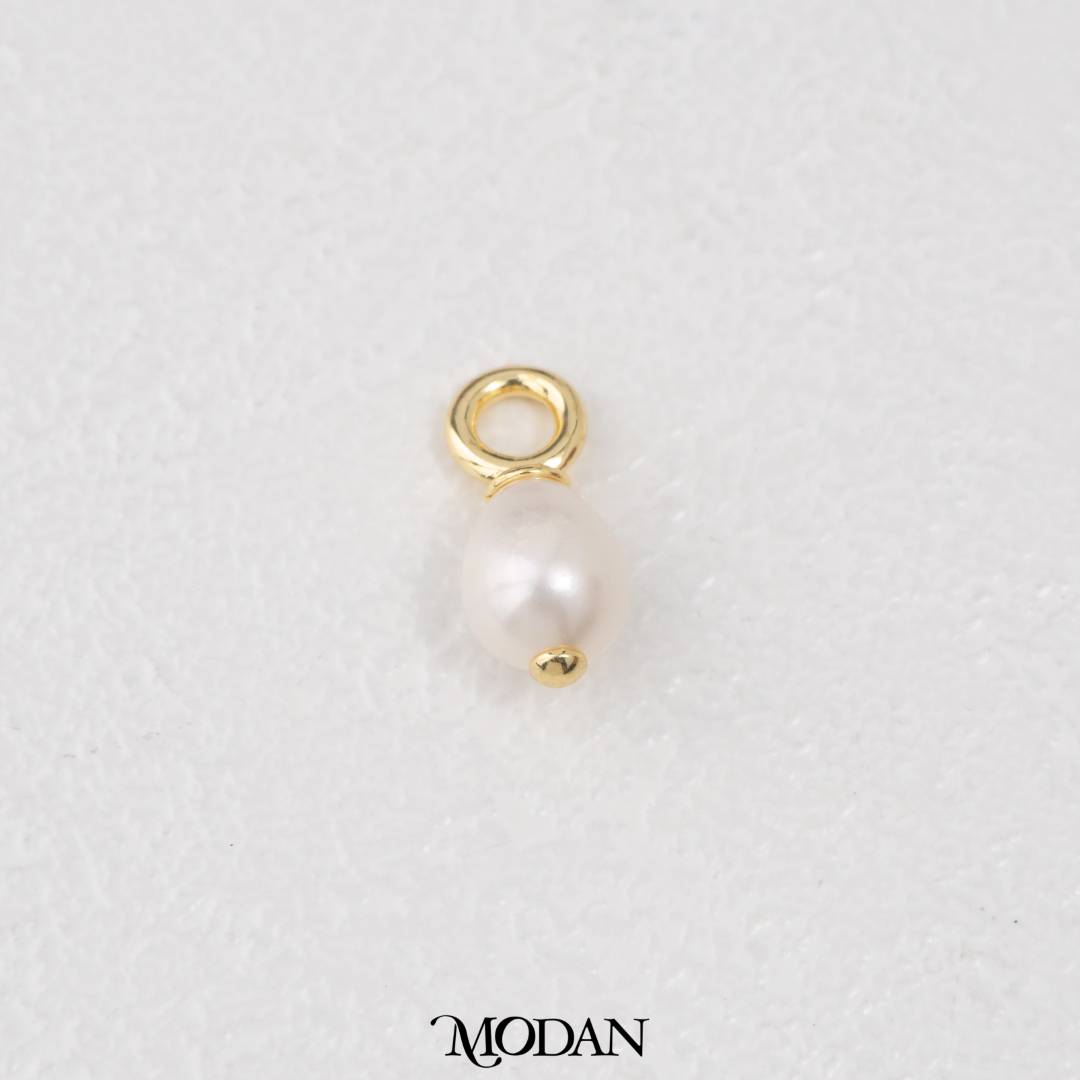 Oval Round Freshwater Pearl Charm DIY Pendant Liontin Mutiara Air Tawar Hypoallergenic Gold Filled