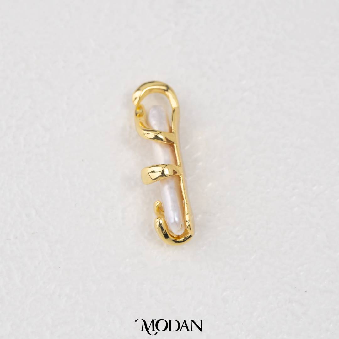 Irregular Abstract Freshwater Pearl Molten DIY Pendant Liontin Mutiara Air Tawar Hypoallergenic Gold Filled
