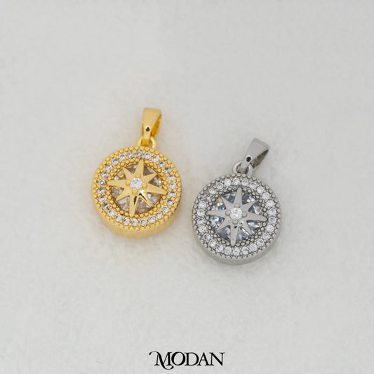 Sparkling Round Starburst DIY Pendant Liontin Bintang Bulat Hypoallergenic Gold Filled