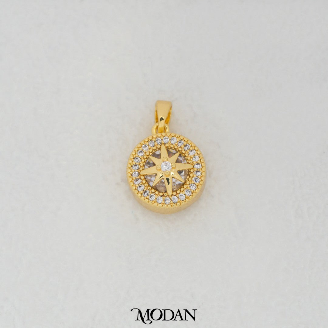 Sparkling Round Starburst DIY Pendant Liontin Bintang Bulat Hypoallergenic Gold Filled