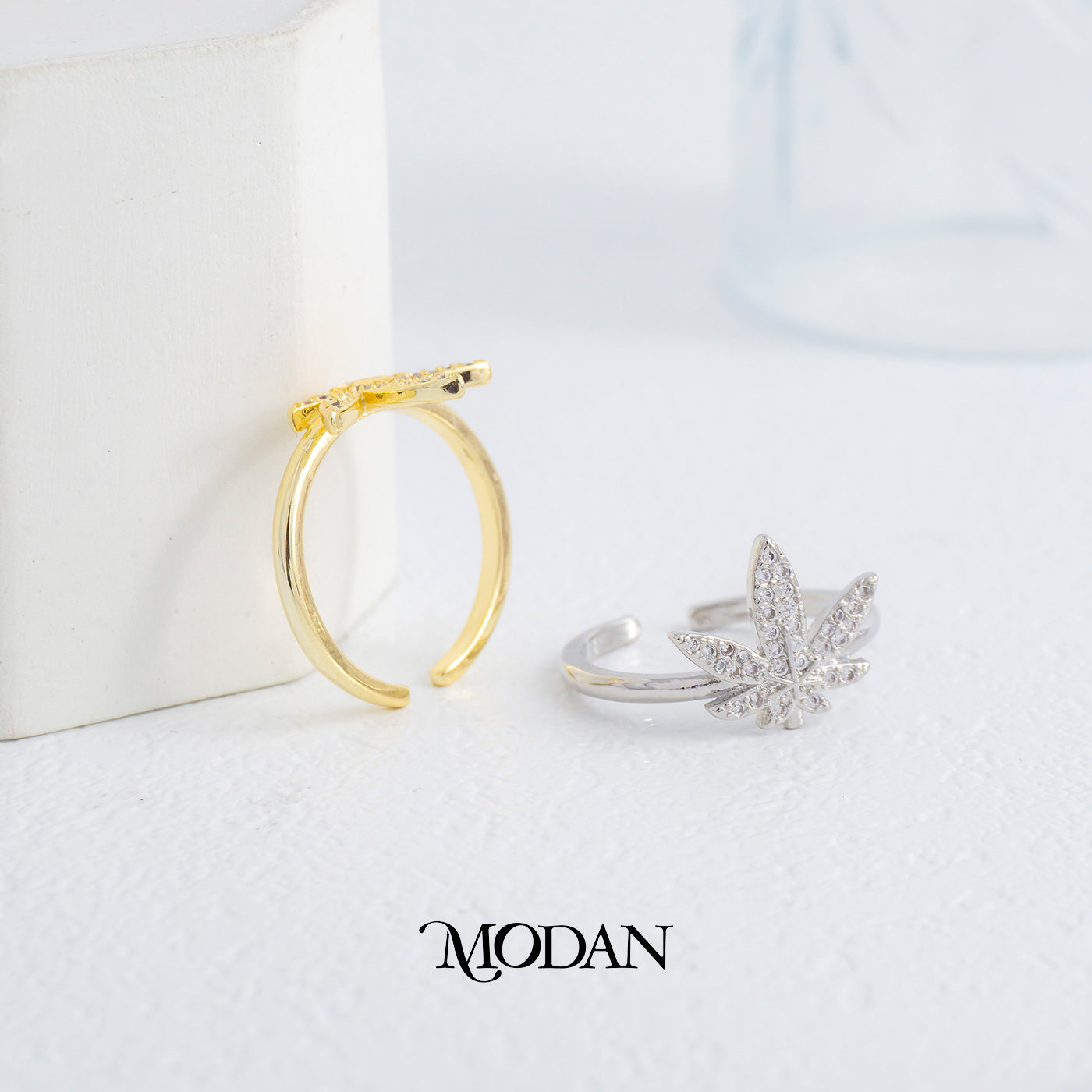 Sparkling Maple Leaf Ring Cincin Daun Maple Hypoallergenic Gold Plated