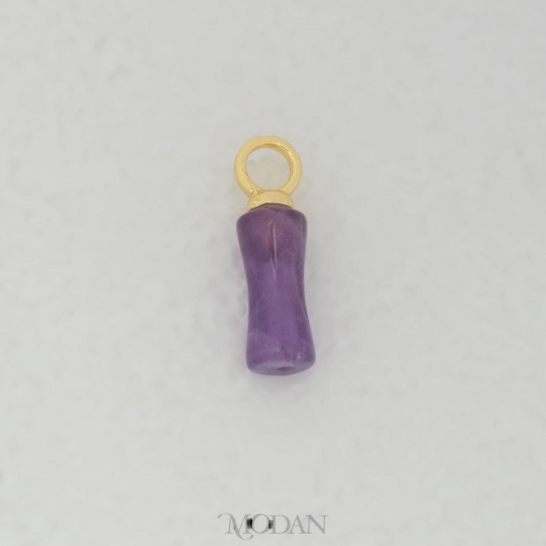 Natural Gemstones Tube DIY Pendant Liontin Tabung Natural Gemstones Hypoallergenic Gold Filled