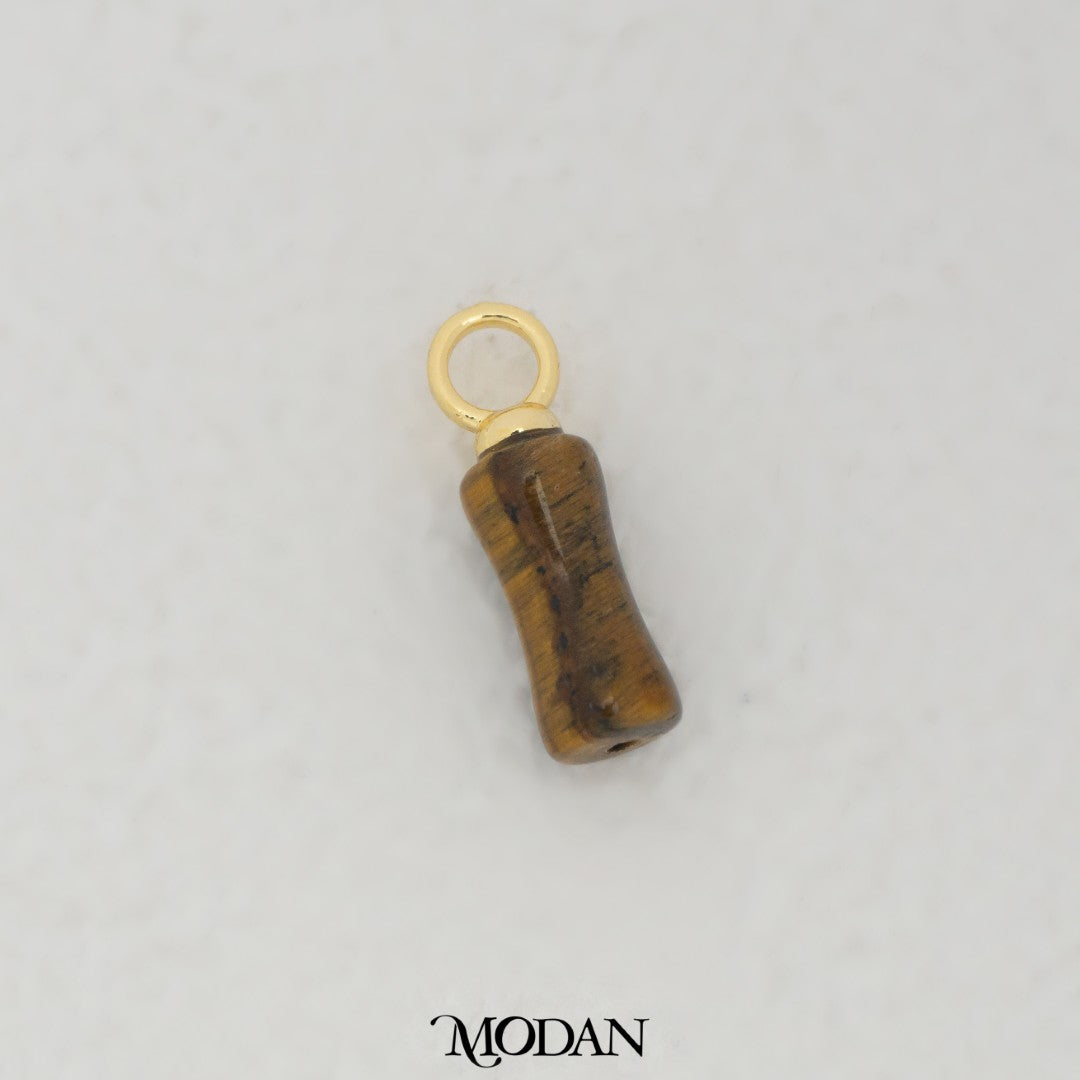 Natural Gemstones Tube DIY Pendant Liontin Tabung Natural Gemstones Hypoallergenic Gold Filled