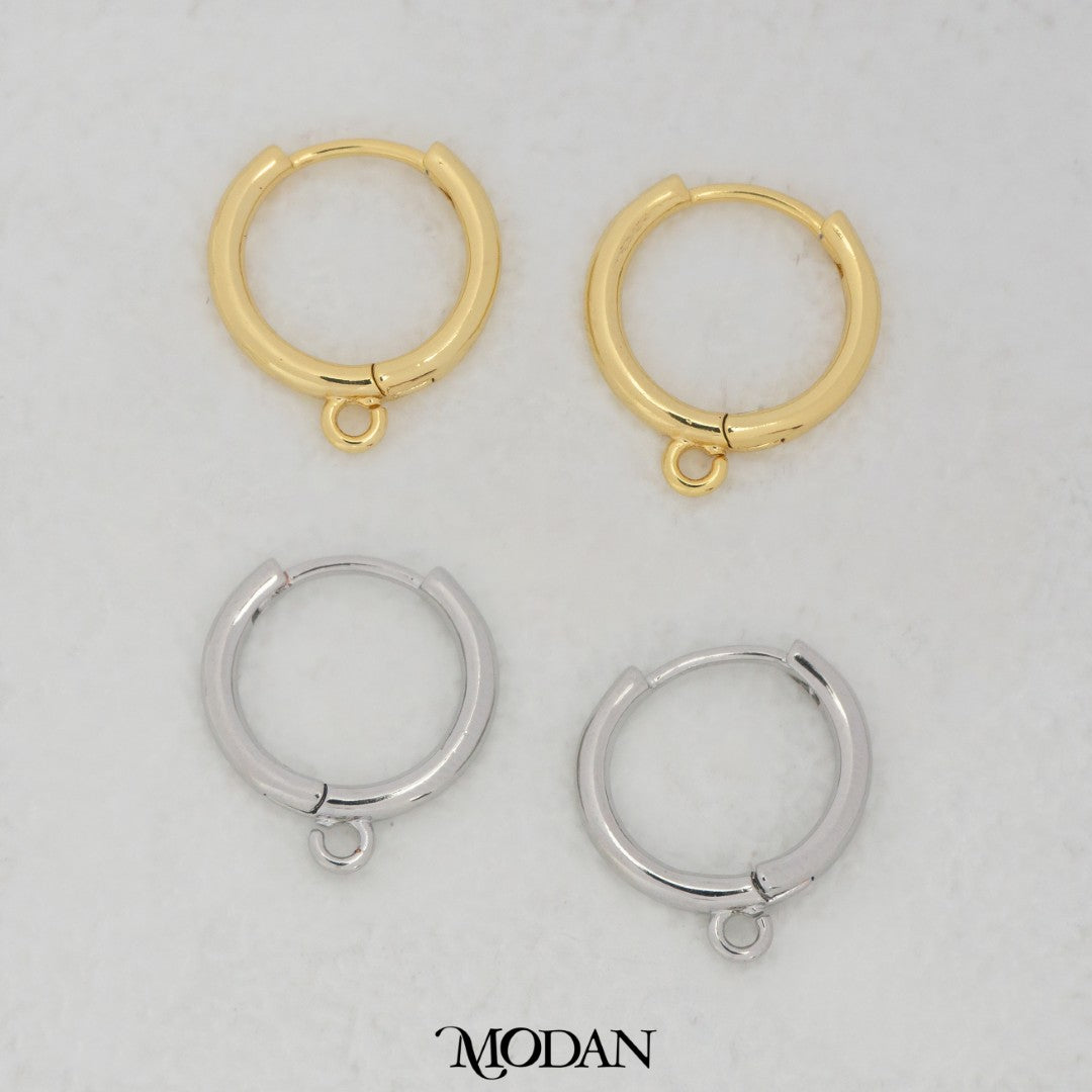 Simple Plain Hoops DIY Earrings Findings Pengait Anting Bulat Polos Unfinished Hypoallergenic Gold Filled
