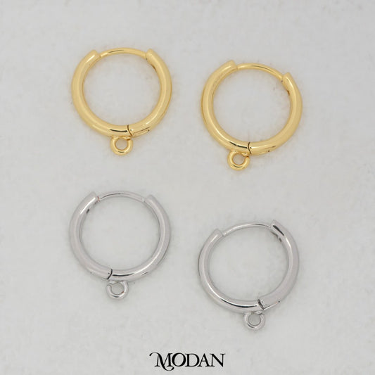 Simple Plain Hoops DIY Earrings Findings Pengait Anting Bulat Polos Unfinished Hypoallergenic Gold Filled