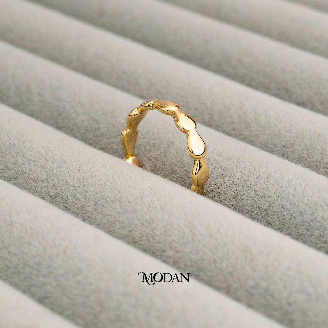 Molten Wave Open Ring Cincin Terbuka Gelombang Meleleh Hypoallergenic Gold Plated