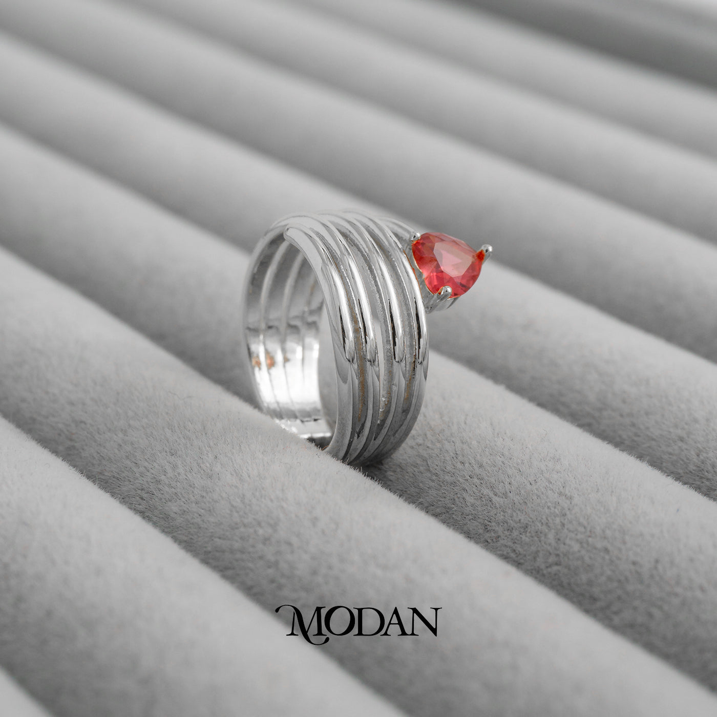 Multiple Layer Pink Heart Statement Ring Cincin Layer Statement Merah Muda Hypoallergenic Gold Plated