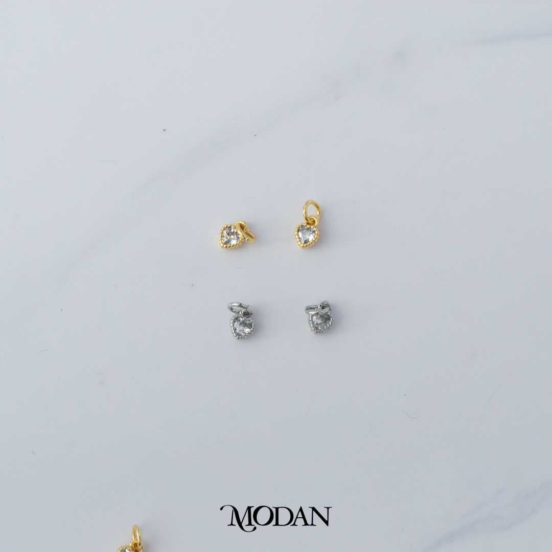 Tiny Heart Love Beaded DIY Liontin Hati Cinta Kecil Hypoallergenic Gold Filled