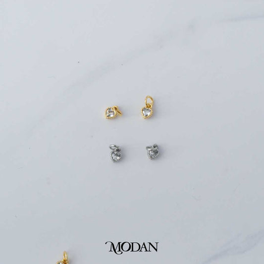 Tiny Heart Love Beaded DIY Liontin Hati Cinta Kecil Hypoallergenic Gold Filled