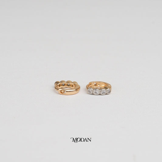 (10mm) Simple Rosegold Mini Huggies Hoop Earrings Anting Bulat Hypoallergenic Gold Plated