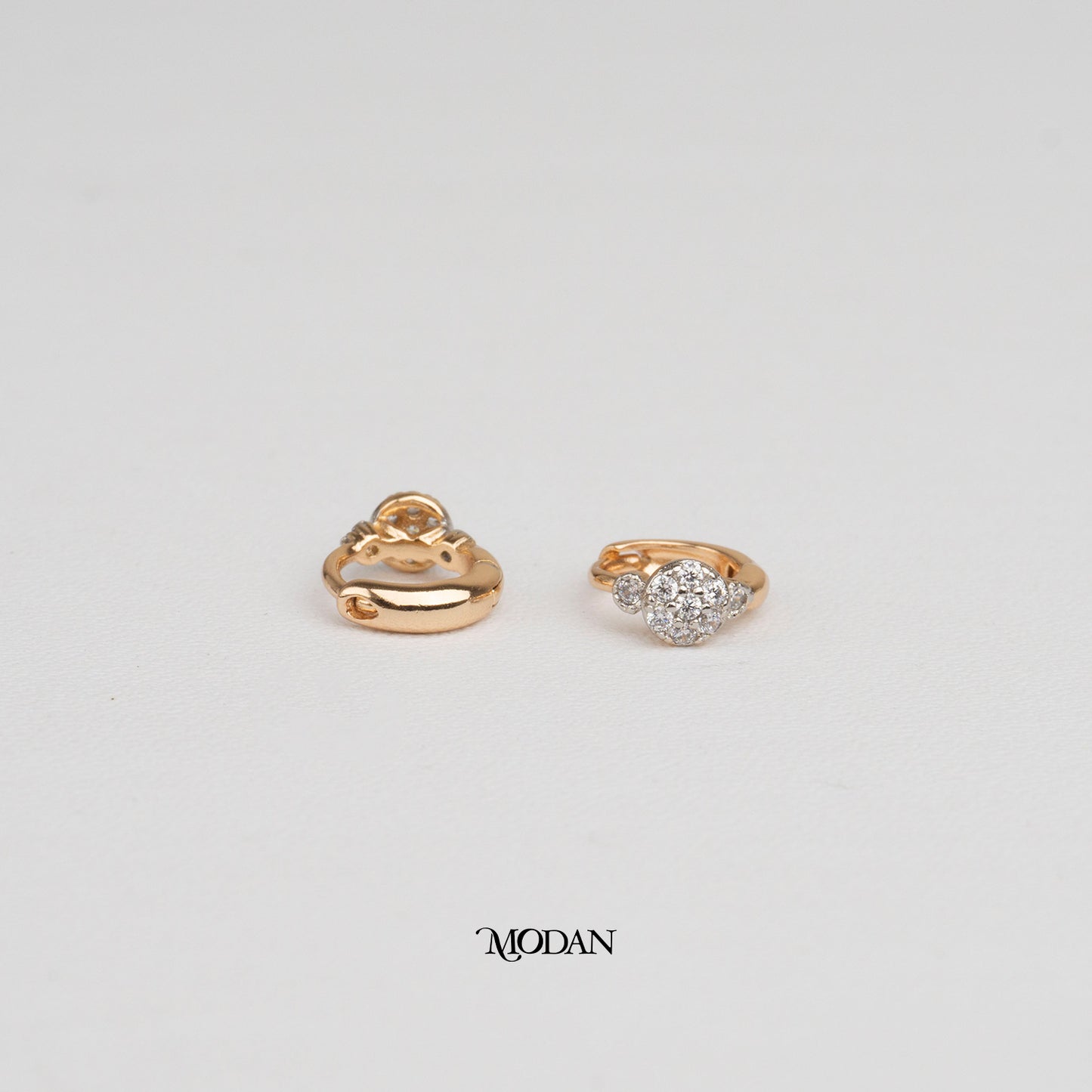 (10mm) Flower Rosegold Mini Huggies Hoop Earrings Anting Bunga Hypoallergenic Gold Plated