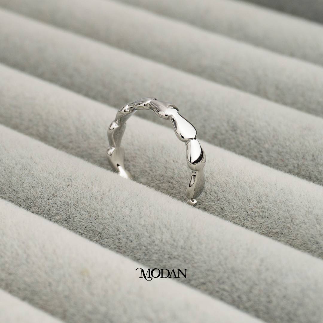 Molten Wave Open Ring Cincin Terbuka Gelombang Meleleh Hypoallergenic Gold Plated