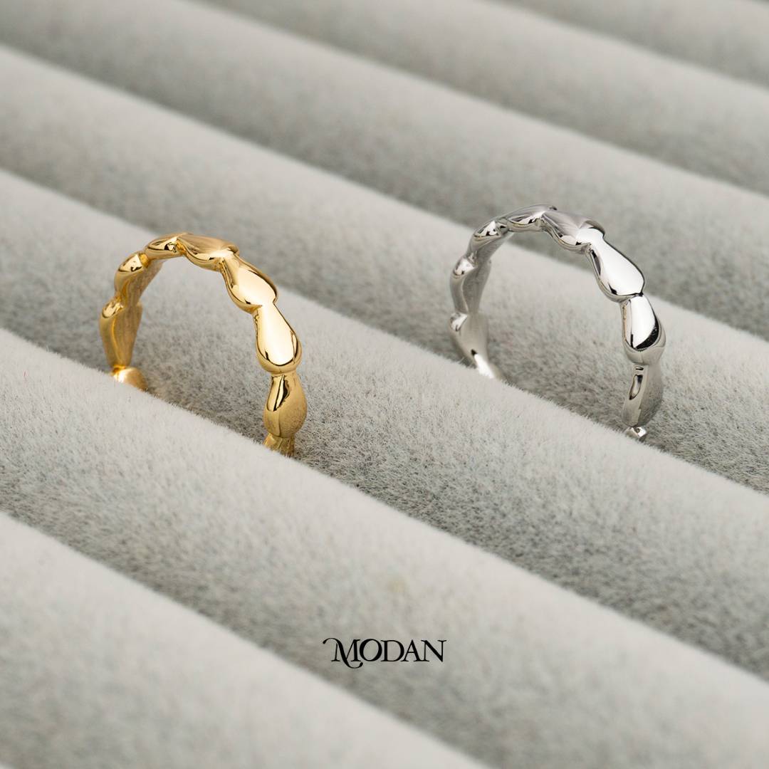Molten Wave Open Ring Cincin Terbuka Gelombang Meleleh Hypoallergenic Gold Plated