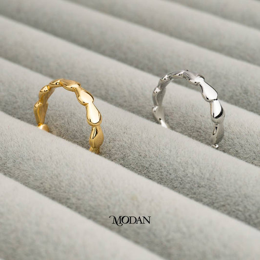 Molten Wave Open Ring Cincin Terbuka Gelombang Meleleh Hypoallergenic Gold Plated
