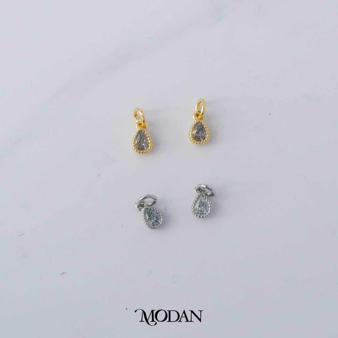 Tiny Teardrop Beaded DIY Liontin Tetes Air Mata Kecil Hypoallergenic Gold Filled