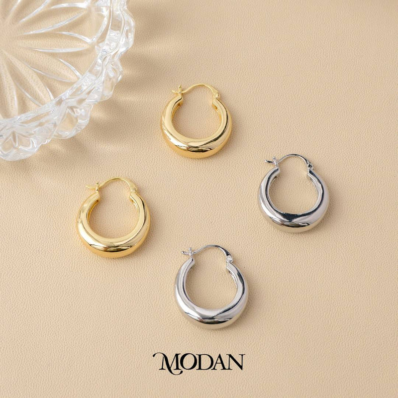 (24mm) Round French Look Hoop Earrings Anting Bulat Hypoallergenic Gold Filled