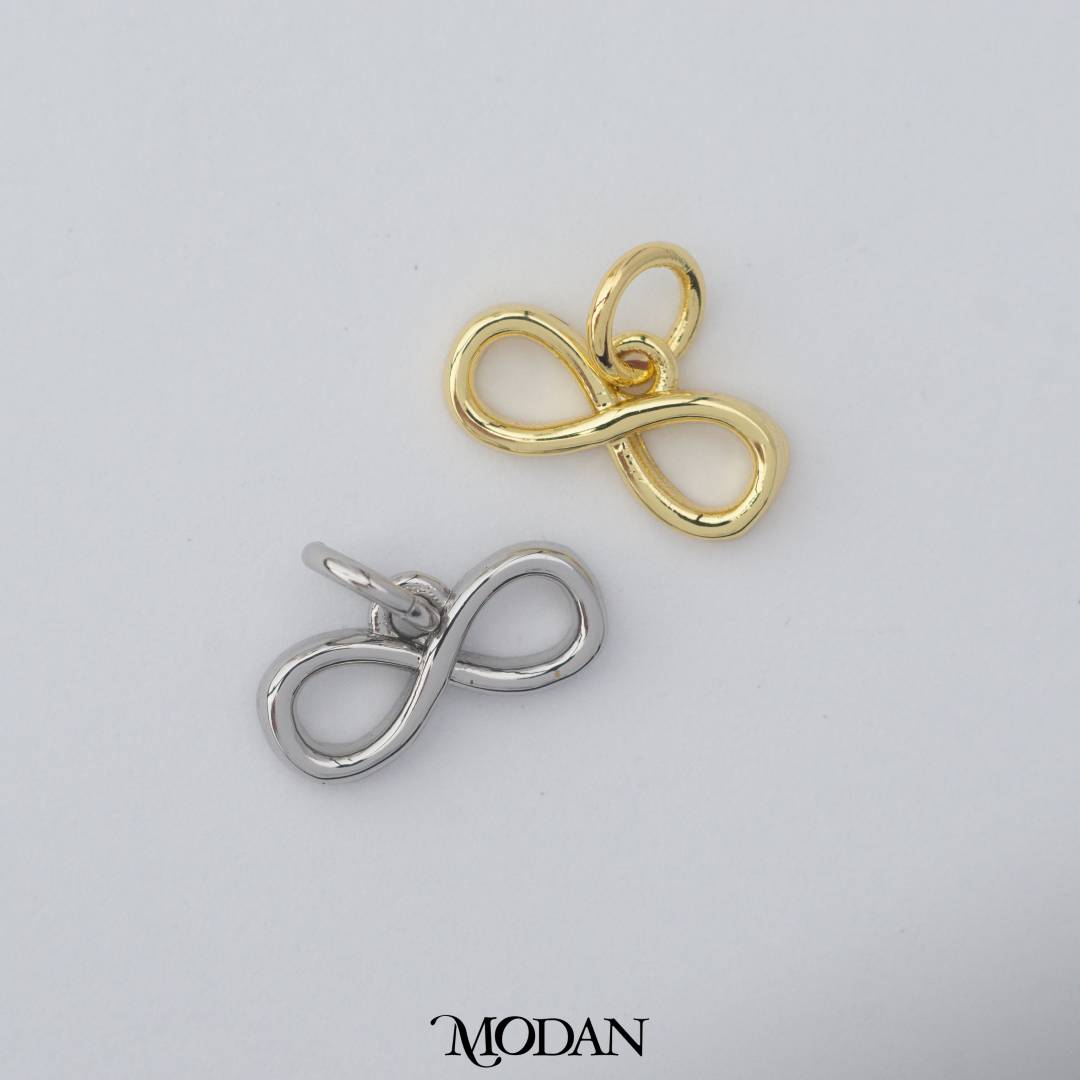 Plain Eight Infinity Charm DIY Liontin Angka Delapan Polos Hypoallergenic Gold Filled