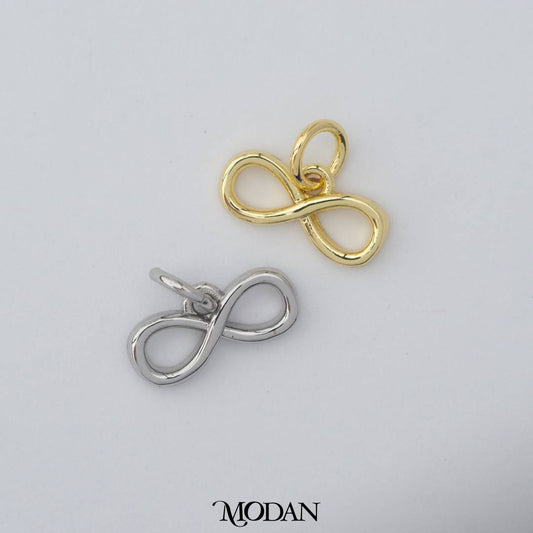Plain Eight Infinity Charm DIY Liontin Angka Delapan Polos Hypoallergenic Gold Filled