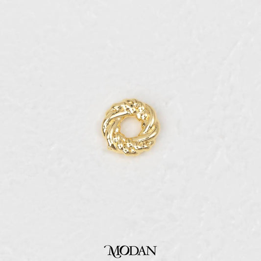 (8mm) Donut Texture DIY Beads Manik Liontin Donat Hypoallergenic Gold Filled