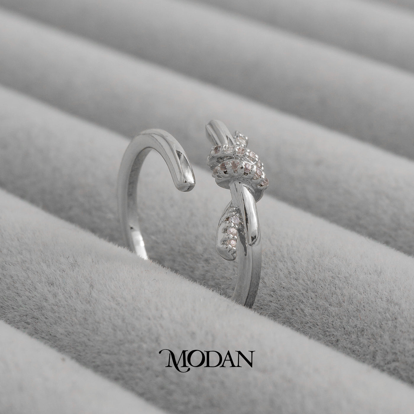 Minimalist Knot Adjustable Open Ring Cincin Sampul Pita Minimalis Hypoallergenic Gold Plated