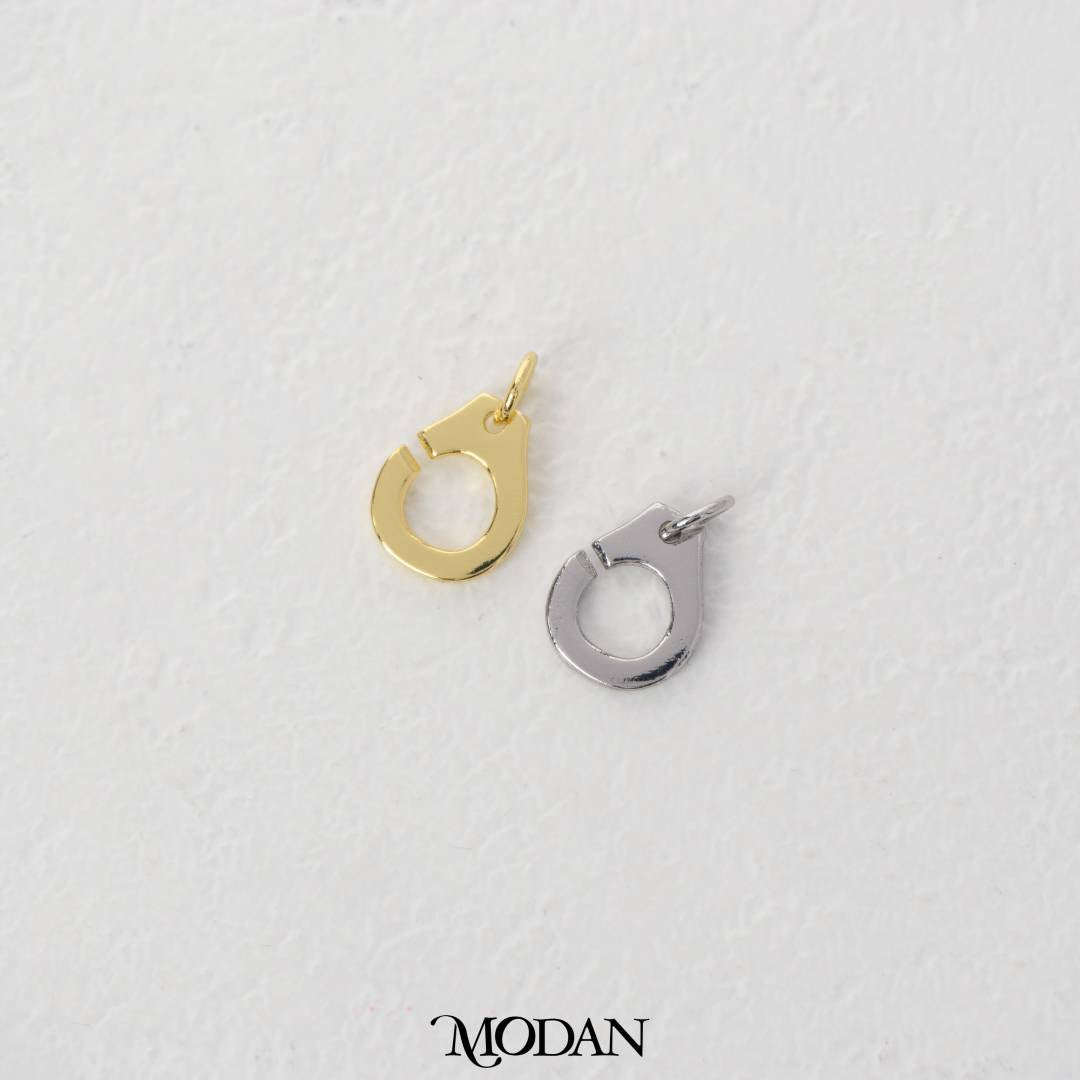 Plain Single Handcuff Charm DIY Charm Liontin Kalung/Gelang Bentuk Borgol Polos Hypoallergenic Gold Filled